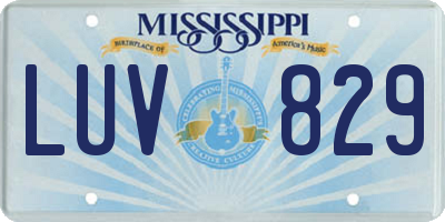 MS license plate LUV829