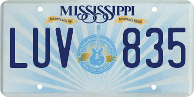 MS license plate LUV835