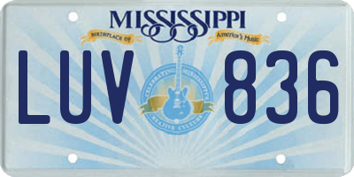 MS license plate LUV836