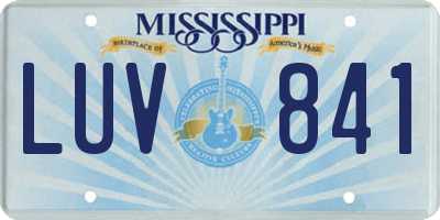 MS license plate LUV841