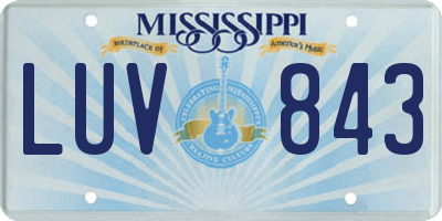 MS license plate LUV843