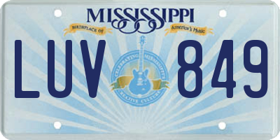 MS license plate LUV849