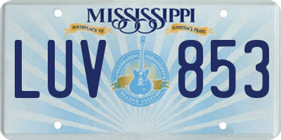 MS license plate LUV853