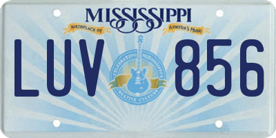 MS license plate LUV856