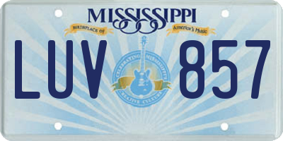 MS license plate LUV857
