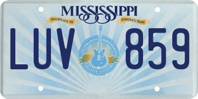 MS license plate LUV859