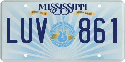 MS license plate LUV861