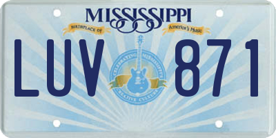 MS license plate LUV871