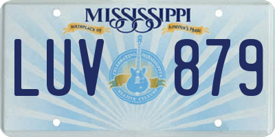 MS license plate LUV879
