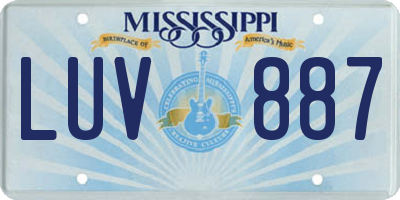 MS license plate LUV887