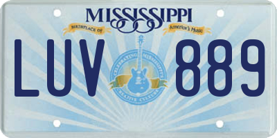 MS license plate LUV889