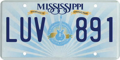 MS license plate LUV891
