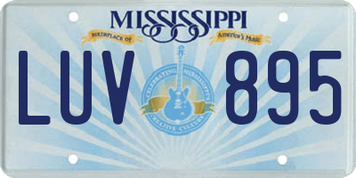 MS license plate LUV895