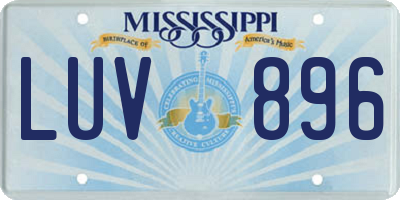 MS license plate LUV896