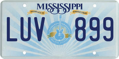 MS license plate LUV899