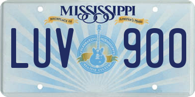 MS license plate LUV900