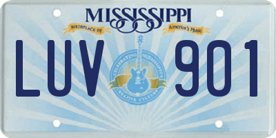 MS license plate LUV901