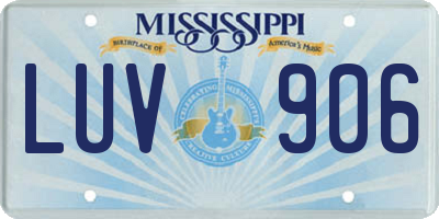 MS license plate LUV906