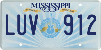 MS license plate LUV912
