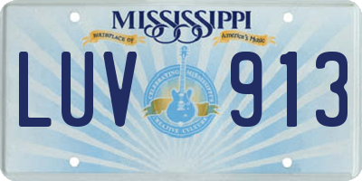 MS license plate LUV913