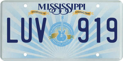 MS license plate LUV919