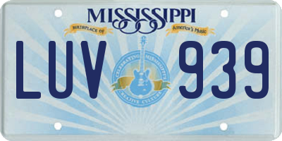 MS license plate LUV939