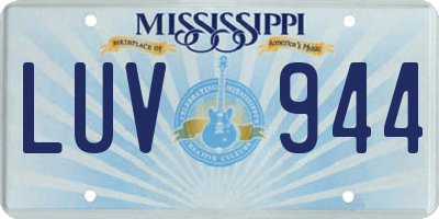 MS license plate LUV944
