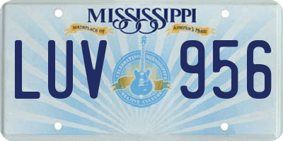 MS license plate LUV956
