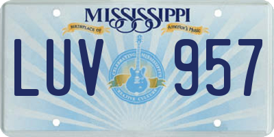 MS license plate LUV957