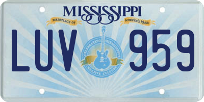 MS license plate LUV959