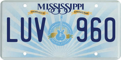 MS license plate LUV960