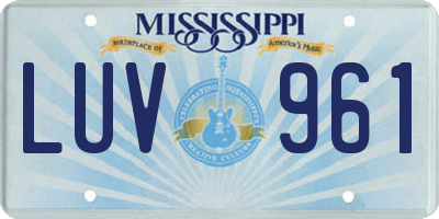 MS license plate LUV961