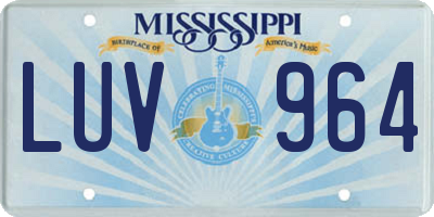 MS license plate LUV964