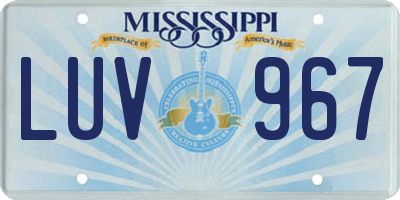 MS license plate LUV967