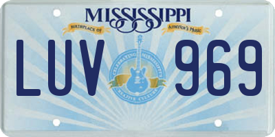 MS license plate LUV969