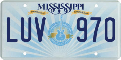 MS license plate LUV970