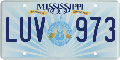 MS license plate LUV973