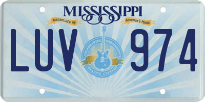 MS license plate LUV974