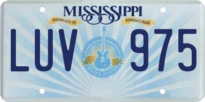 MS license plate LUV975