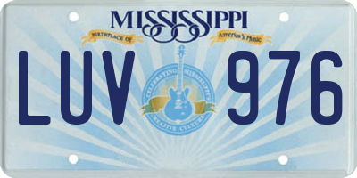MS license plate LUV976