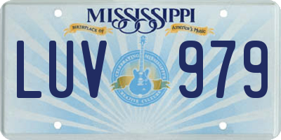 MS license plate LUV979