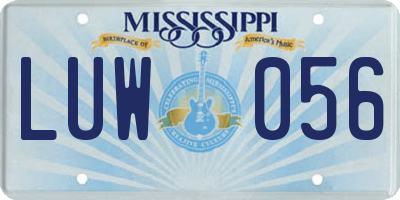 MS license plate LUW056