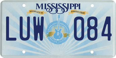 MS license plate LUW084