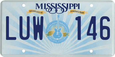 MS license plate LUW146
