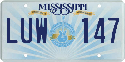 MS license plate LUW147