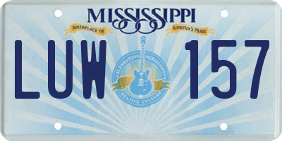 MS license plate LUW157
