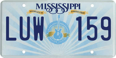 MS license plate LUW159