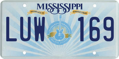 MS license plate LUW169