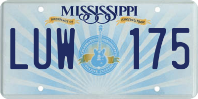 MS license plate LUW175