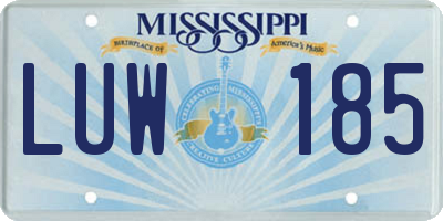 MS license plate LUW185